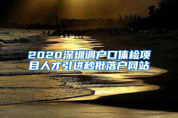 2020深圳调户口体检项目人才引进秒批落户网站