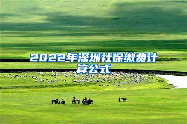 2022年深圳社保缴费计算公式