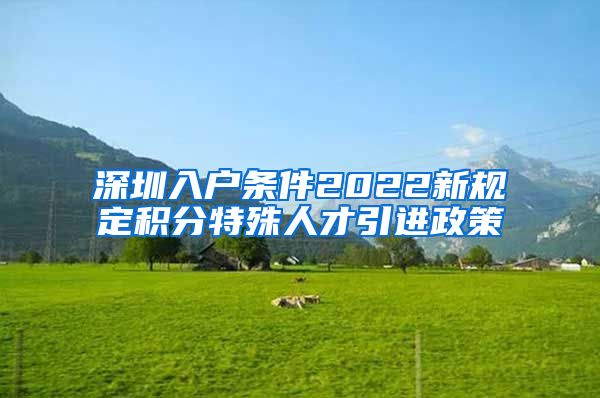 深圳入户条件2022新规定积分特殊人才引进政策