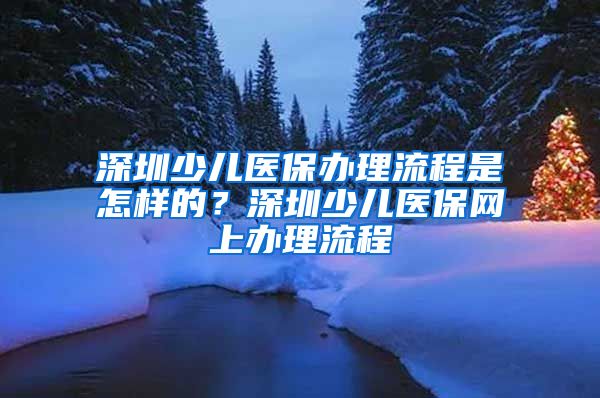 深圳少儿医保办理流程是怎样的？深圳少儿医保网上办理流程