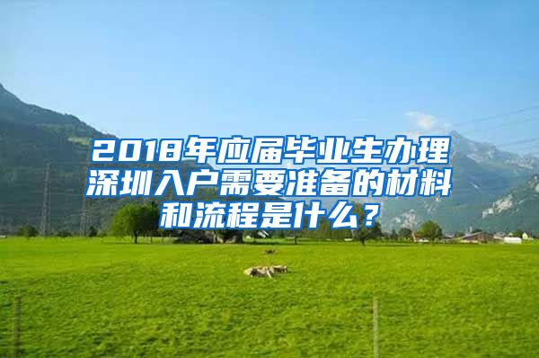 2018年应届毕业生办理深圳入户需要准备的材料和流程是什么？