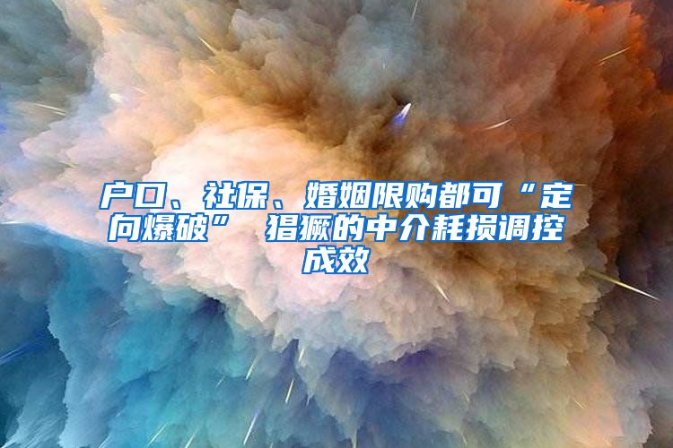 户口、社保、婚姻限购都可“定向爆破” 猖獗的中介耗损调控成效