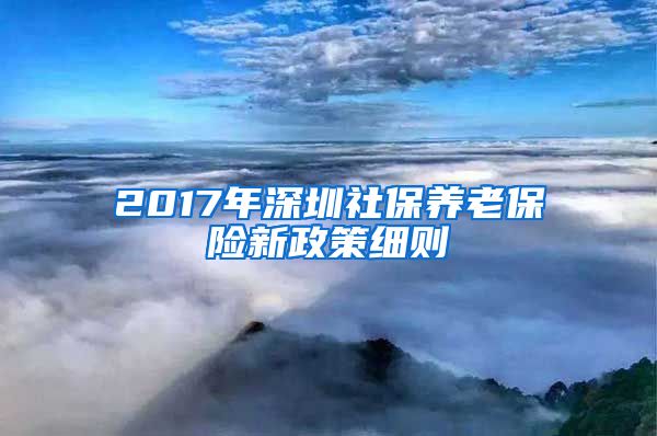 2017年深圳社保养老保险新政策细则