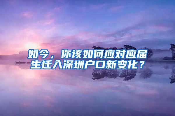 如今，你该如何应对应届生迁入深圳户口新变化？