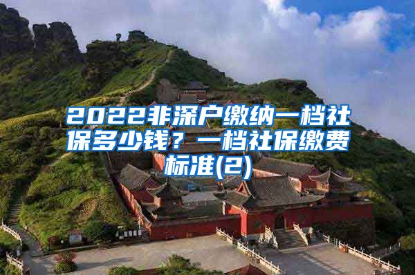 2022非深户缴纳一档社保多少钱？一档社保缴费标准(2)