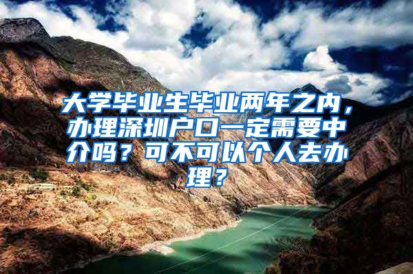 大学毕业生毕业两年之内，办理深圳户口一定需要中介吗？可不可以个人去办理？