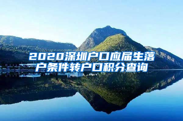 2020深圳户口应届生落户条件转户口积分查询