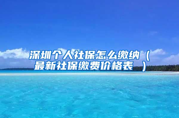 深圳个人社保怎么缴纳（最新社保缴费价格表 ）