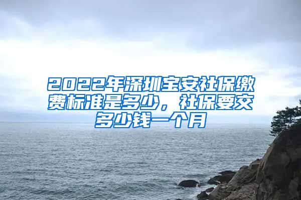 2022年深圳宝安社保缴费标准是多少，社保要交多少钱一个月