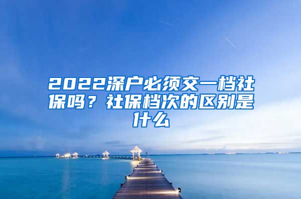 2022深户必须交一档社保吗？社保档次的区别是什么