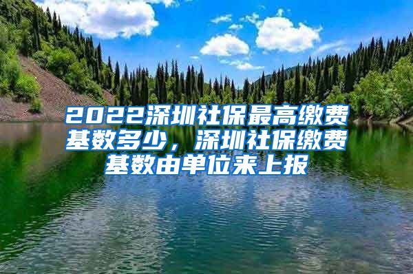 2022深圳社保最高缴费基数多少，深圳社保缴费基数由单位来上报