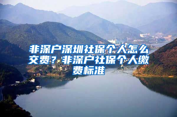 非深户深圳社保个人怎么交费？非深户社保个人缴费标准