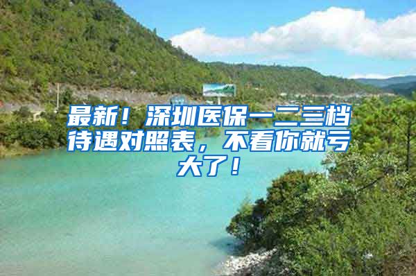 最新！深圳医保一二三档待遇对照表，不看你就亏大了！