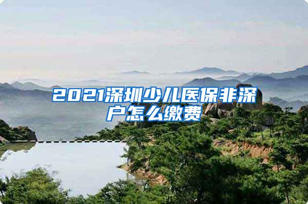 2021深圳少儿医保非深户怎么缴费