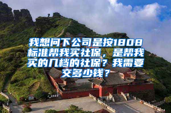 我想问下公司是按1808标准帮我买社保，是帮我买的几档的社保？我需要交多少钱？