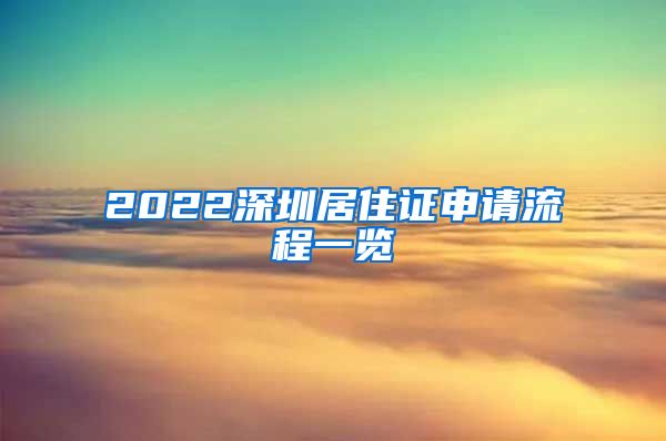 2022深圳居住证申请流程一览