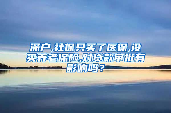 深户,社保只买了医保,没买养老保险,对贷款审批有影响吗？