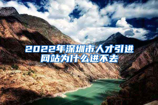 2022年深圳市人才引进网站为什么进不去