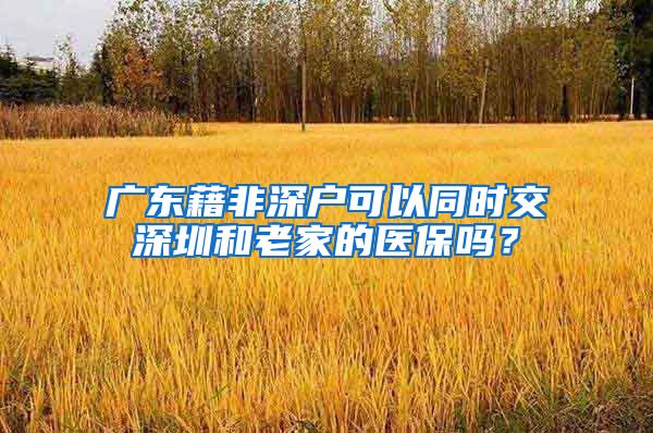 广东藉非深户可以同时交深圳和老家的医保吗？