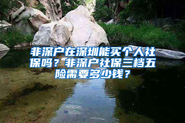 非深户在深圳能买个人社保吗？非深户社保三档五险需要多少钱？