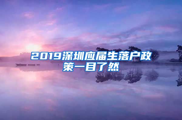 2019深圳应届生落户政策一目了然