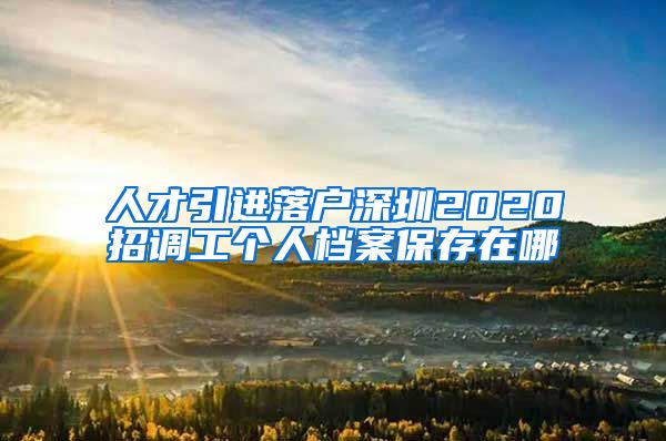 人才引进落户深圳2020招调工个人档案保存在哪