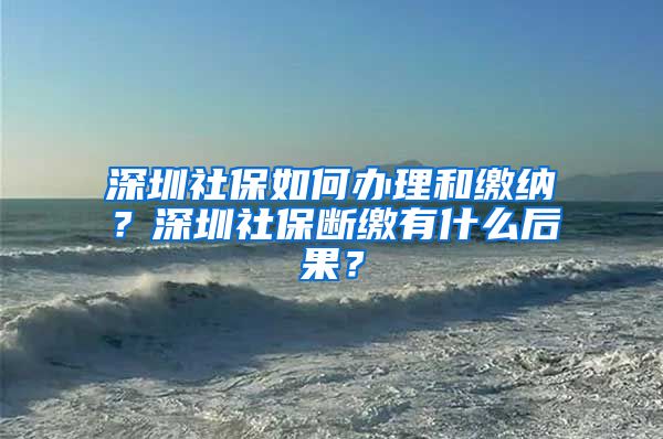 深圳社保如何办理和缴纳？深圳社保断缴有什么后果？