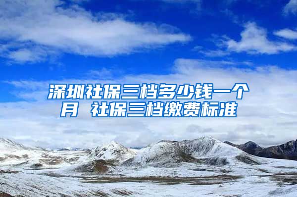 深圳社保三档多少钱一个月 社保三档缴费标准