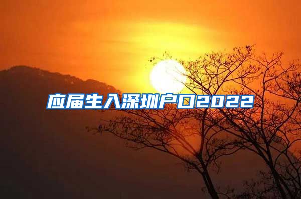 应届生入深圳户口2022