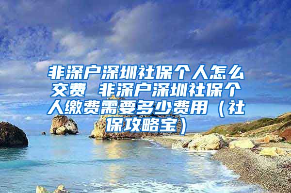 非深户深圳社保个人怎么交费 非深户深圳社保个人缴费需要多少费用（社保攻略宝）