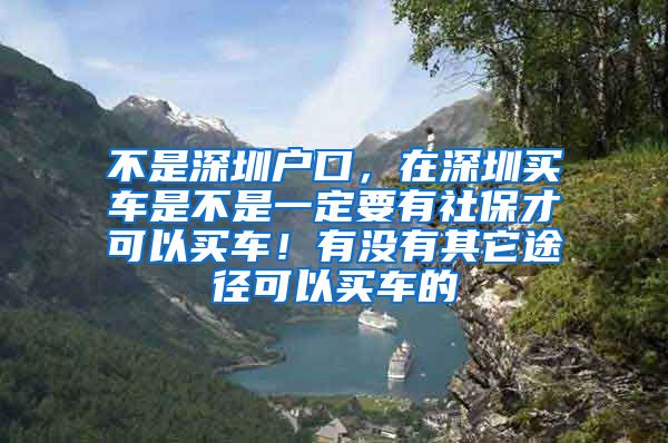 不是深圳户口，在深圳买车是不是一定要有社保才可以买车！有没有其它途径可以买车的