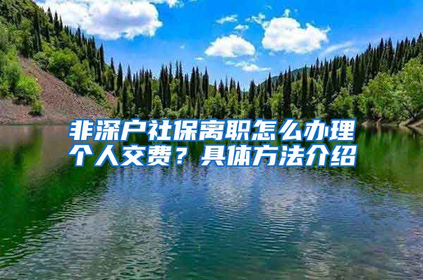 非深户社保离职怎么办理个人交费？具体方法介绍