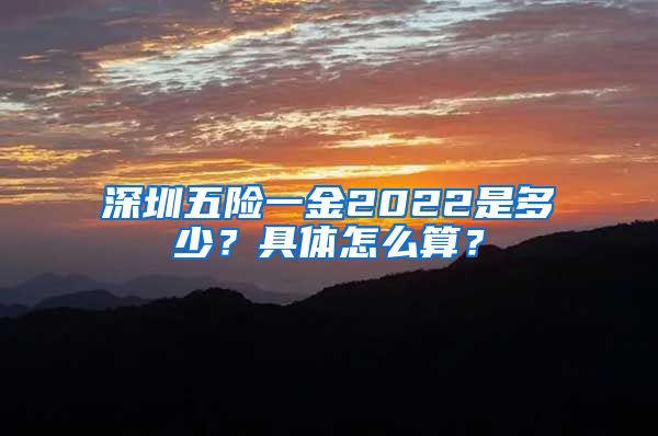 深圳五险一金2022是多少？具体怎么算？