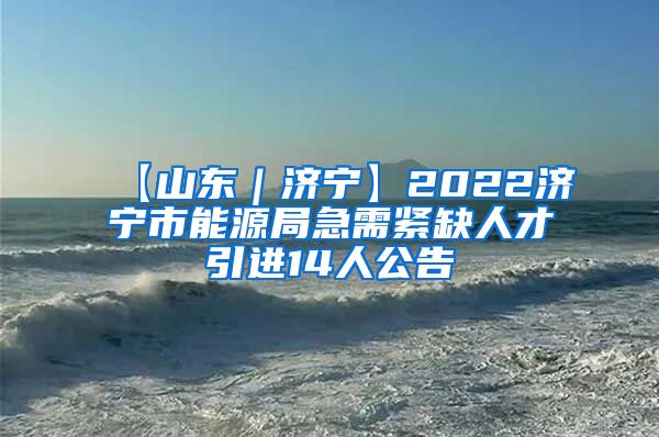 【山东｜济宁】2022济宁市能源局急需紧缺人才引进14人公告