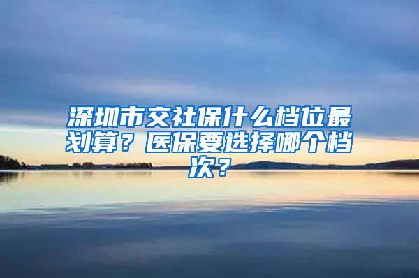 深圳市交社保什么档位最划算？医保要选择哪个档次？