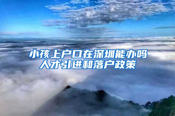 小孩上户口在深圳能办吗人才引进和落户政策