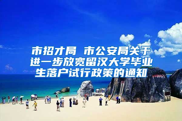 市招才局 市公安局关于进一步放宽留汉大学毕业生落户试行政策的通知