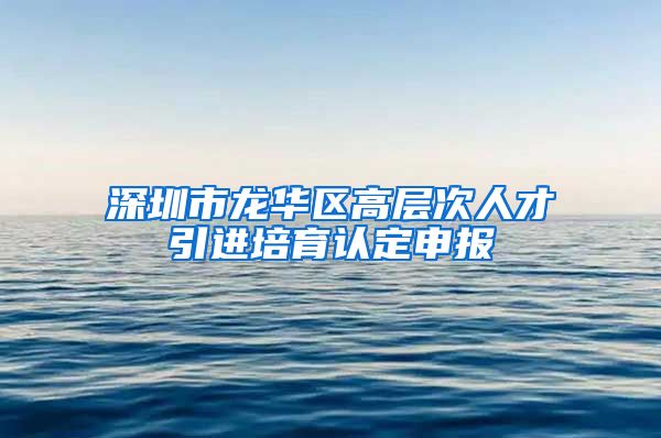 深圳市龙华区高层次人才引进培育认定申报