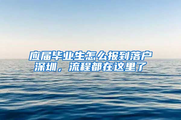 应届毕业生怎么报到落户深圳，流程都在这里了