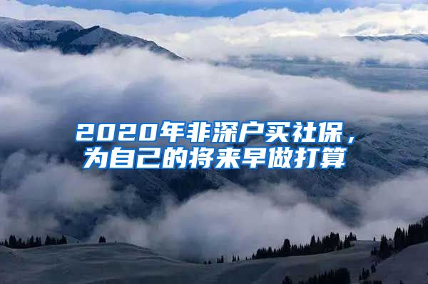 2020年非深户买社保，为自己的将来早做打算