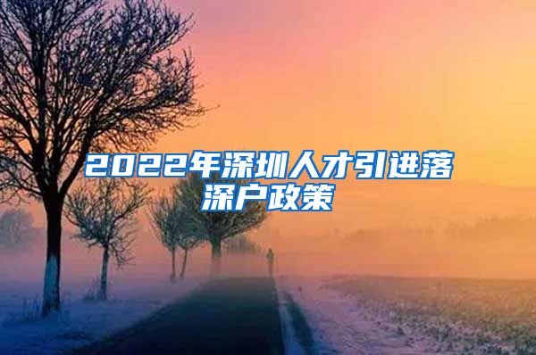 2022年深圳人才引进落深户政策