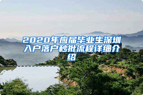 2020年应届毕业生深圳入户落户秒批流程详细介绍