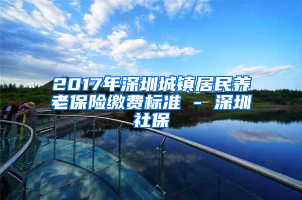 2017年深圳城镇居民养老保险缴费标准 - 深圳社保