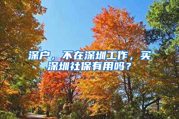 深户，不在深圳工作，买深圳社保有用吗？