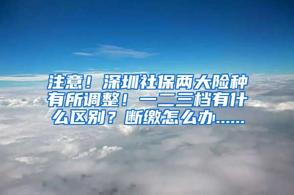 注意！深圳社保两大险种有所调整！一二三档有什么区别？断缴怎么办......