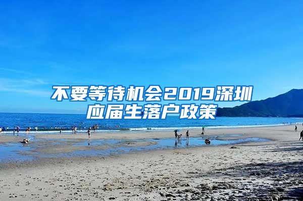 不要等待机会2019深圳应届生落户政策