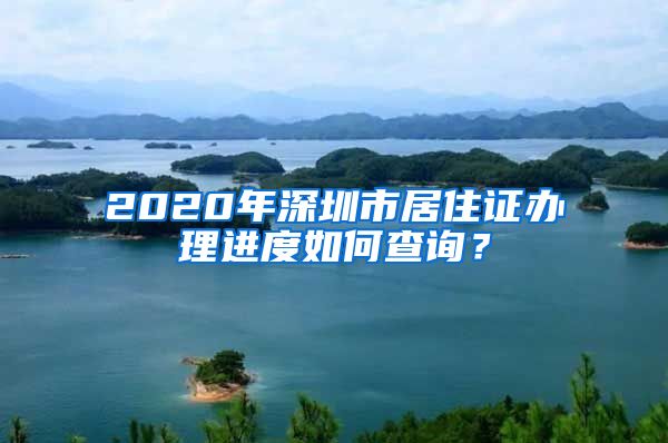 2020年深圳市居住证办理进度如何查询？