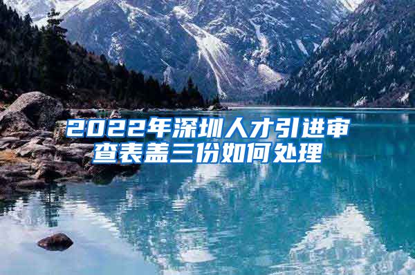 2022年深圳人才引进审查表盖三份如何处理