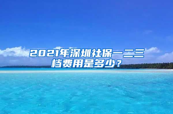 2021年深圳社保一二三档费用是多少？