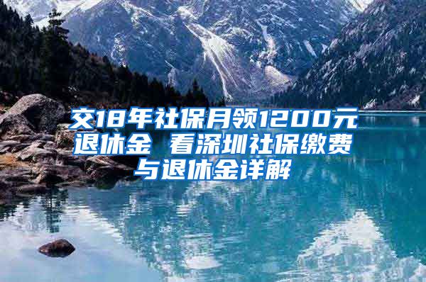 交18年社保月领1200元退休金 看深圳社保缴费与退休金详解